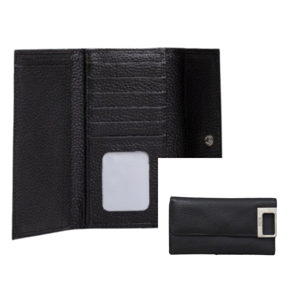 Vintage PRUNE "Chicago" Grained Leather Slim Bi-Fold Wallet